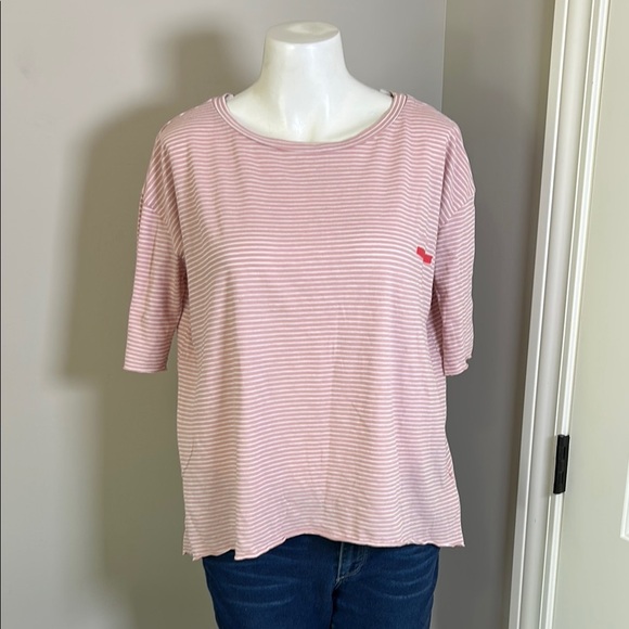 Frank and Eileen Tee Lab Tshirt Pink White Stripe Short Sleeve Cotton Sz S NEW - Picture 1 of 6